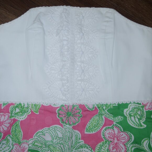Womens Lilly Pulitzer Allegra Strapless Dress Prep Green Hit The Spot Beaded 12 - Picture 3 of 4